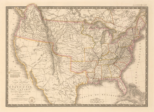 1826 Carte Generale des Etats-Unis Du Canada et D¡¯Une Partie Des Pays Adjacents...