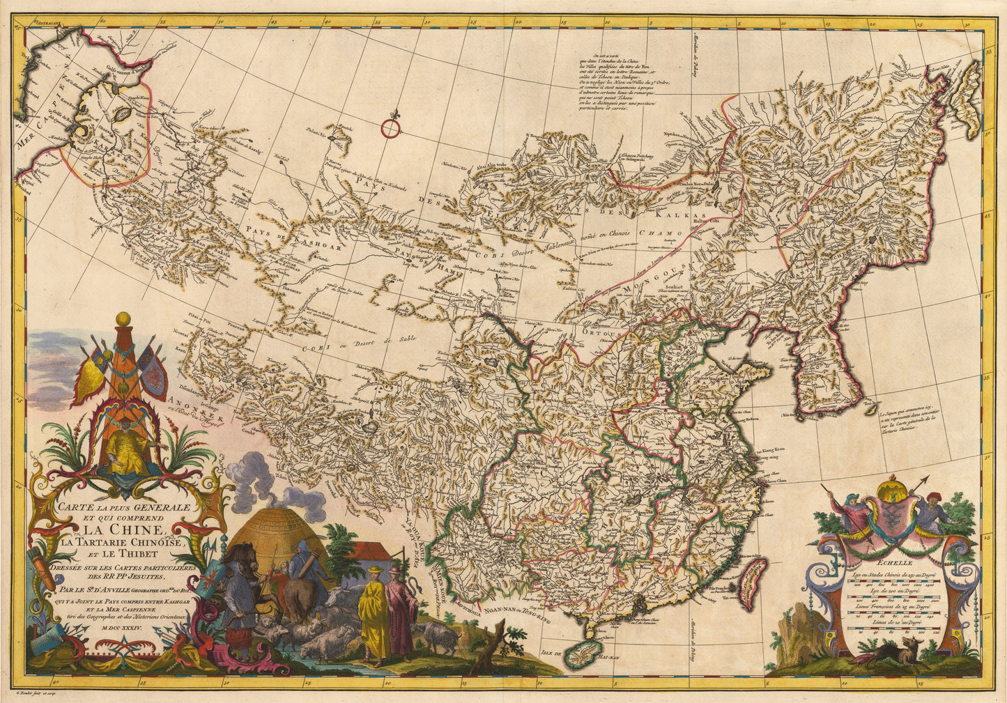 1737 Carte La Plus Generale et qui comprend La Chine