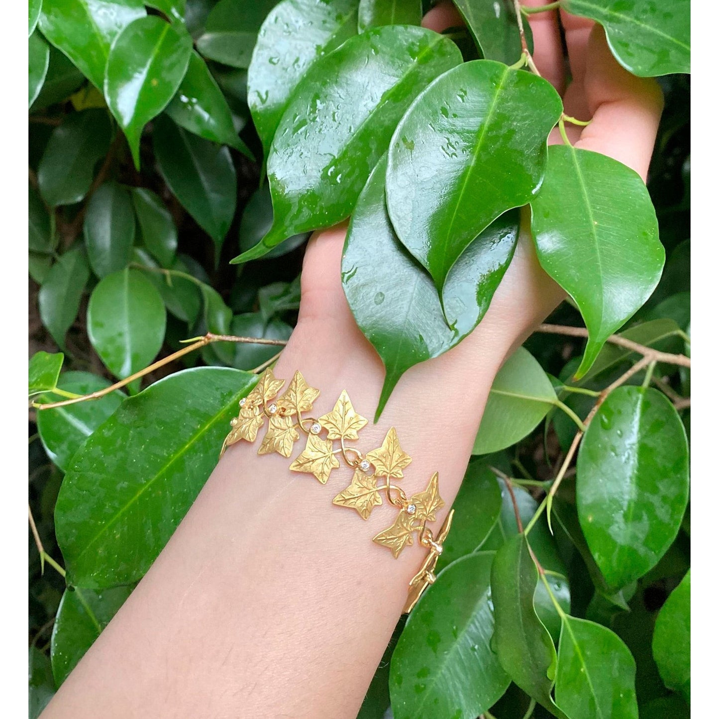 Bracciale con Foglie di Edera - Oro 18 k