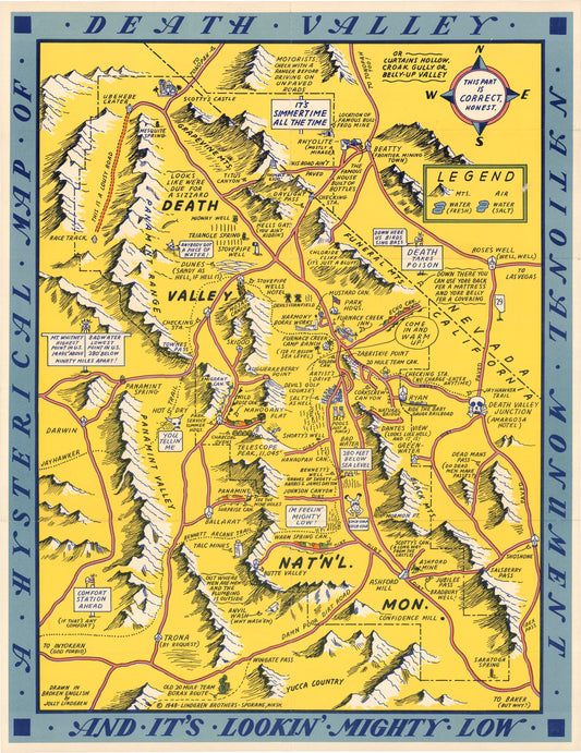 1948 Hysterical Map of Death Valley