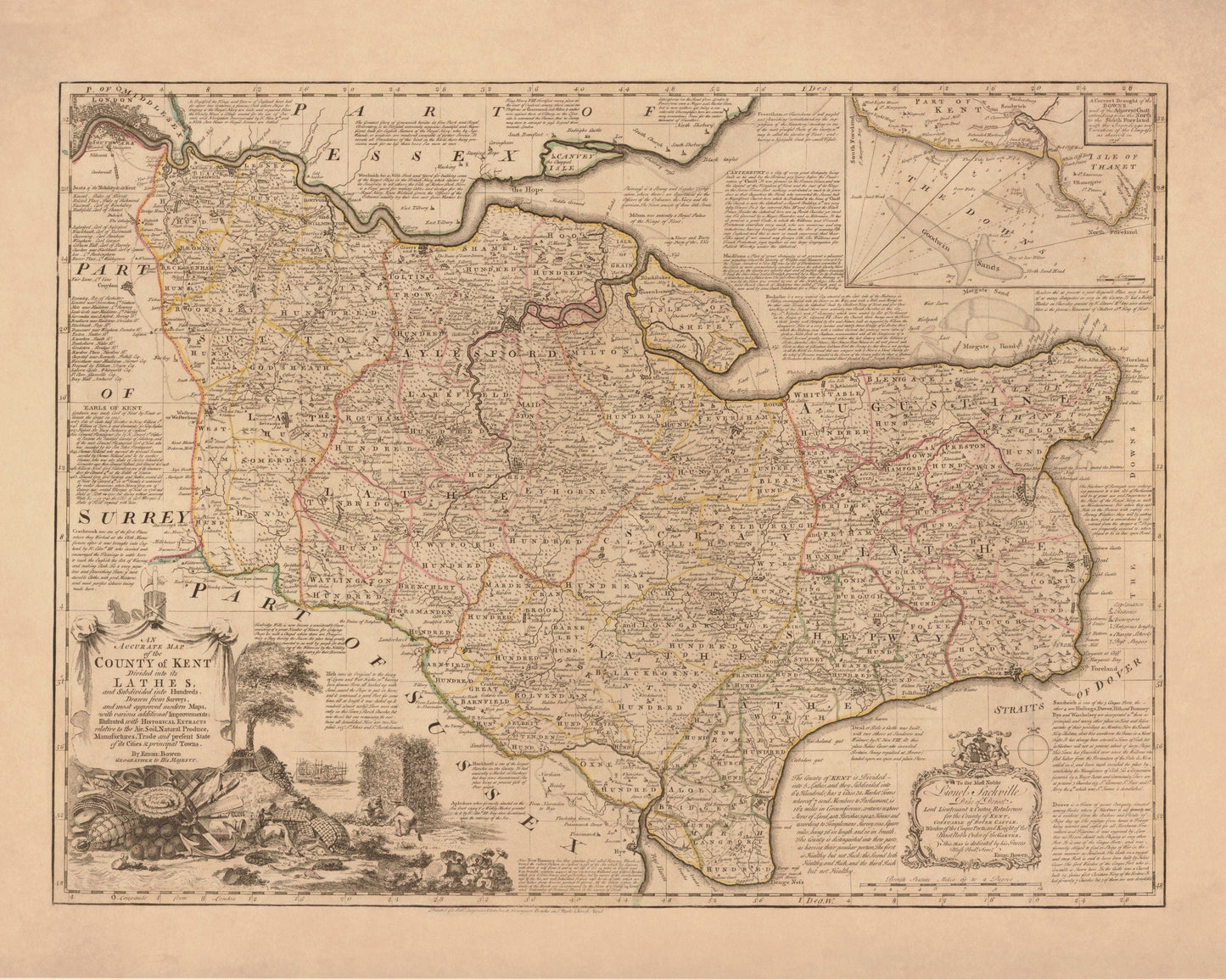 Kent Map dated 1740