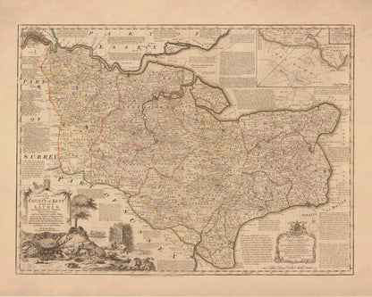 Kent Map dated 1740