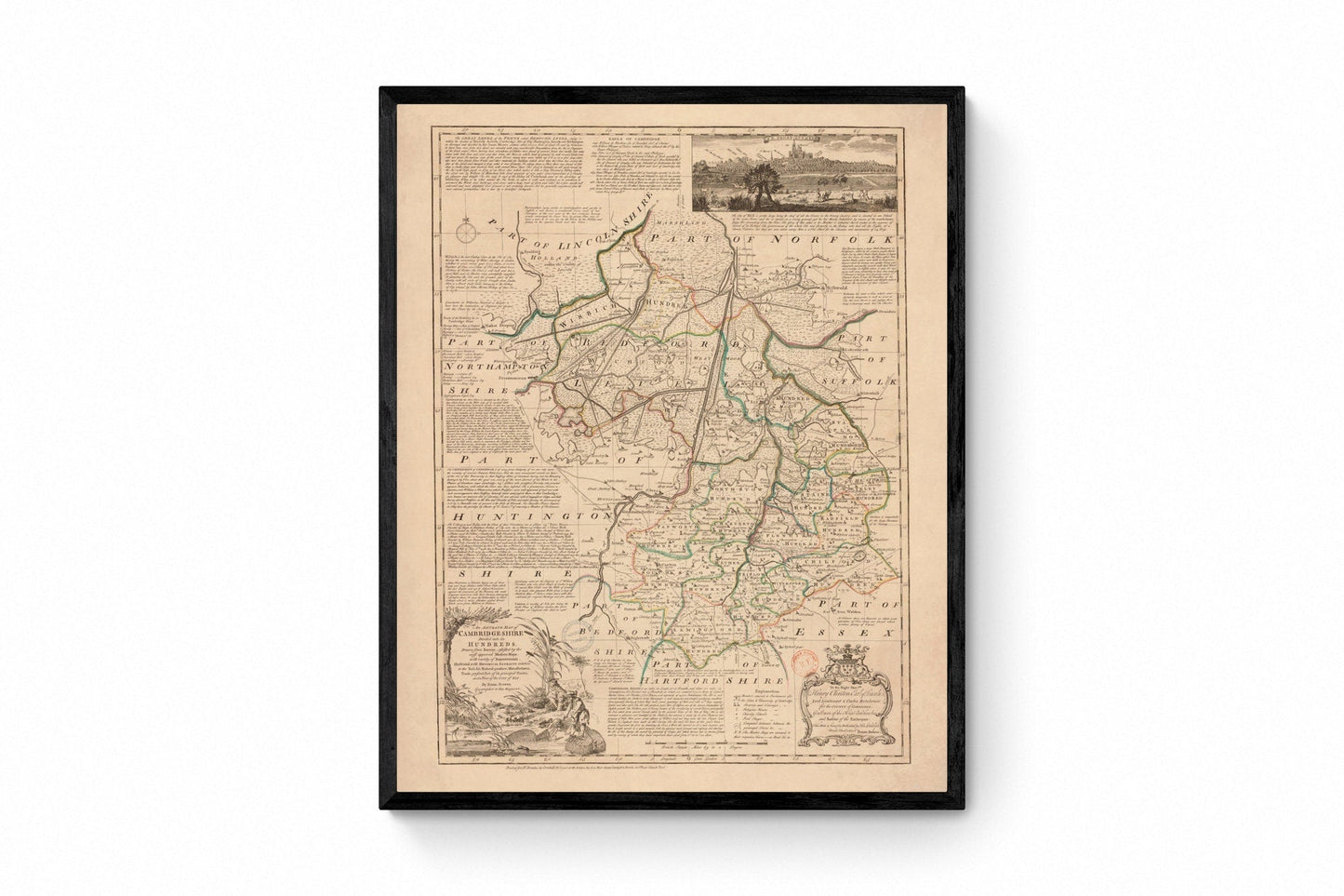 Cambridgeshire Map dated 1750