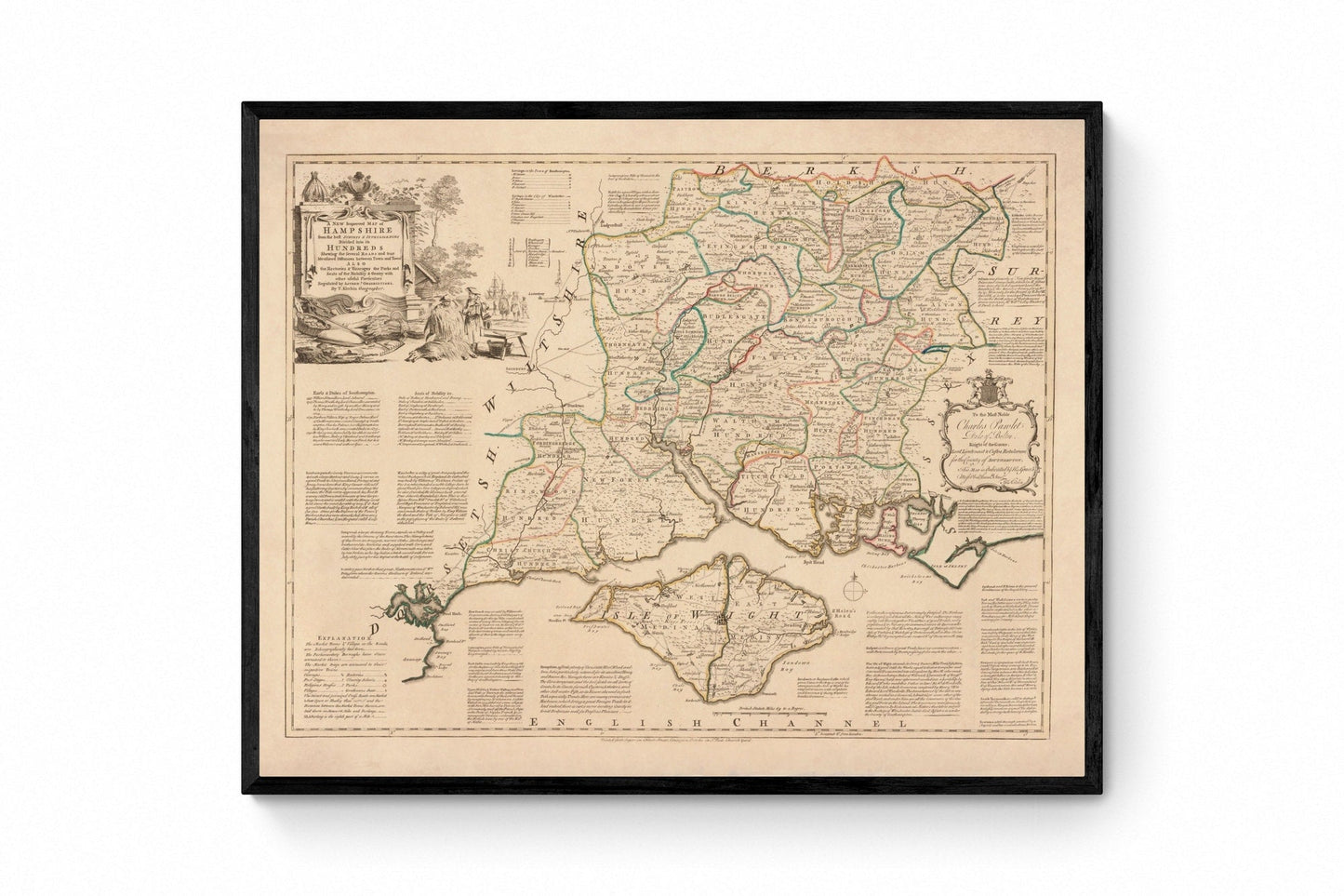 Hampshire Map dated 1760