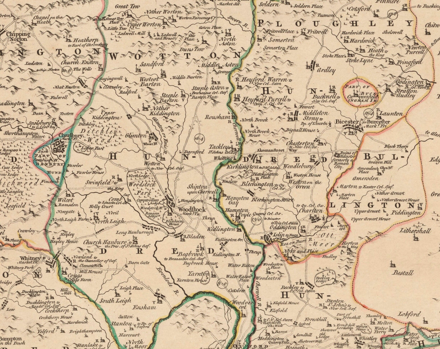 Oxfordshire Map dated 1750