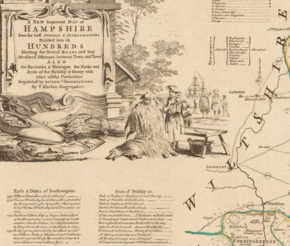 Hampshire Map dated 1760